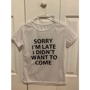 SHEIN White/Black Graphic Tee